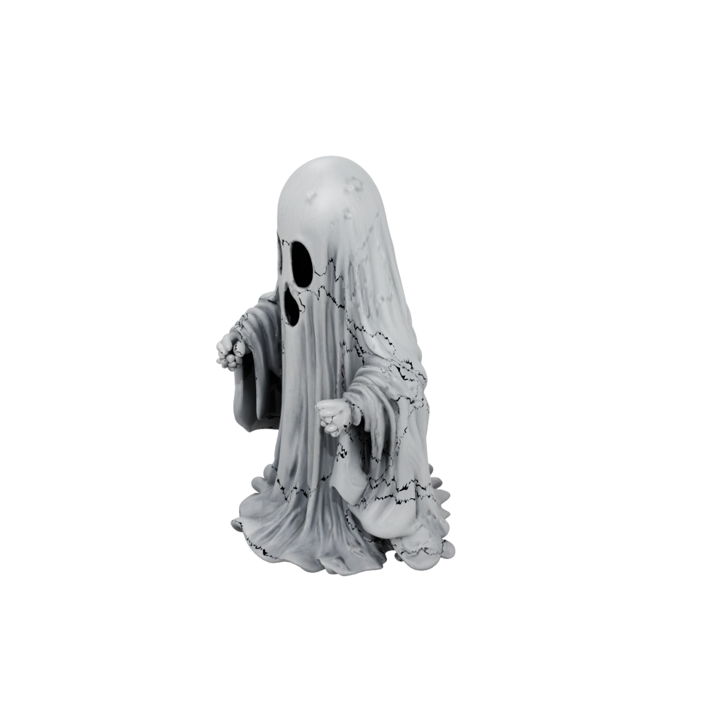 Obsidian Rustic Spooky Ghost Figurine — seasonal 3D print model, STL