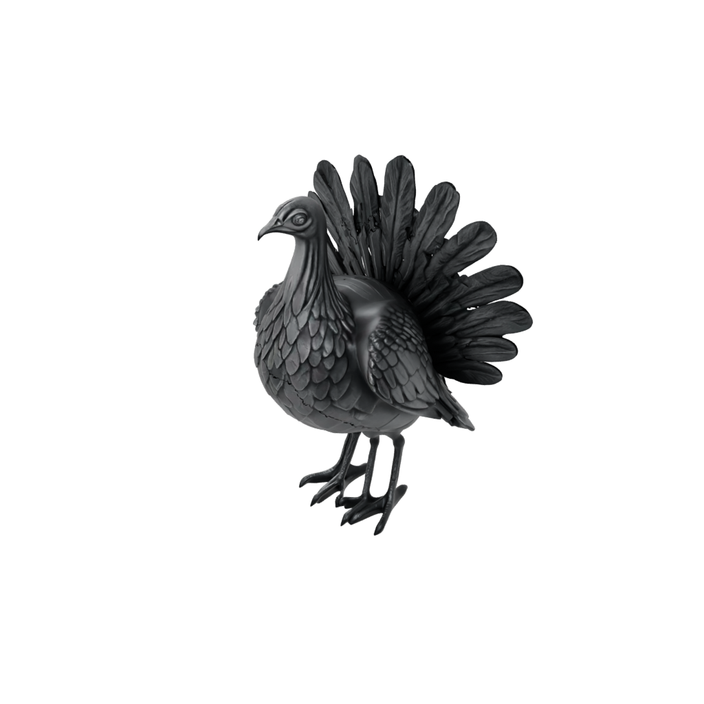 Obsidian Rustic Turkey Centerpiece Figure — seasonal 3D print model, STL