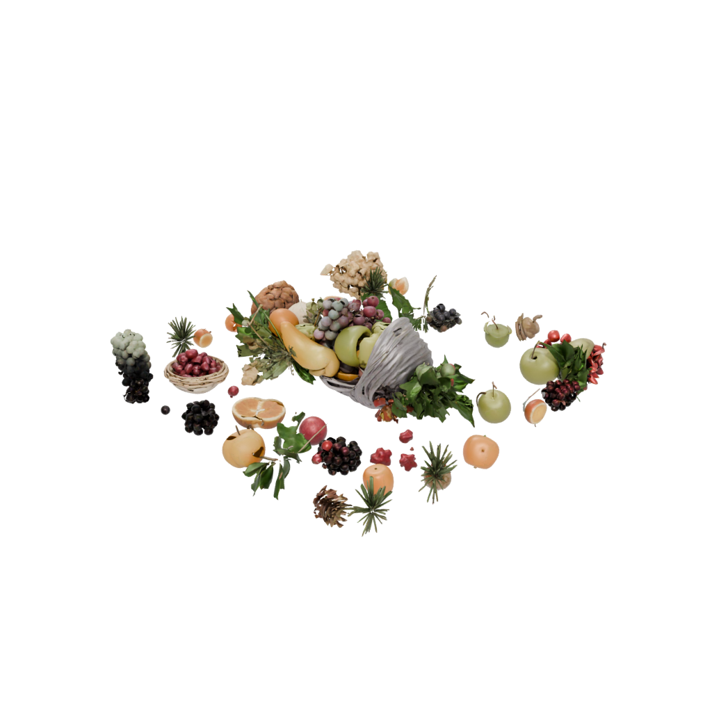 Pastel Cornucopia Centerpiece — seasonal 3D print model, STL