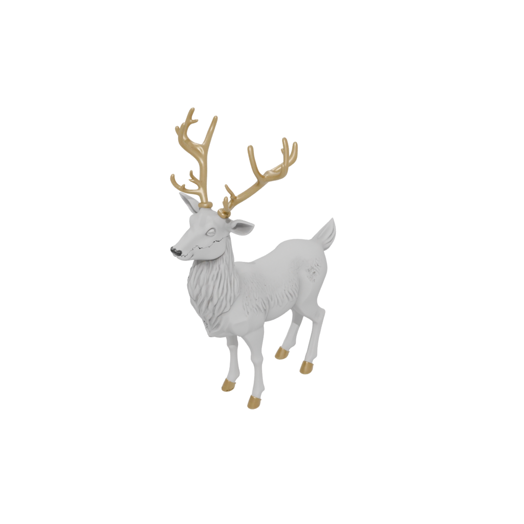 Pastel Reindeer Figurine — seasonal 3D print model, STL