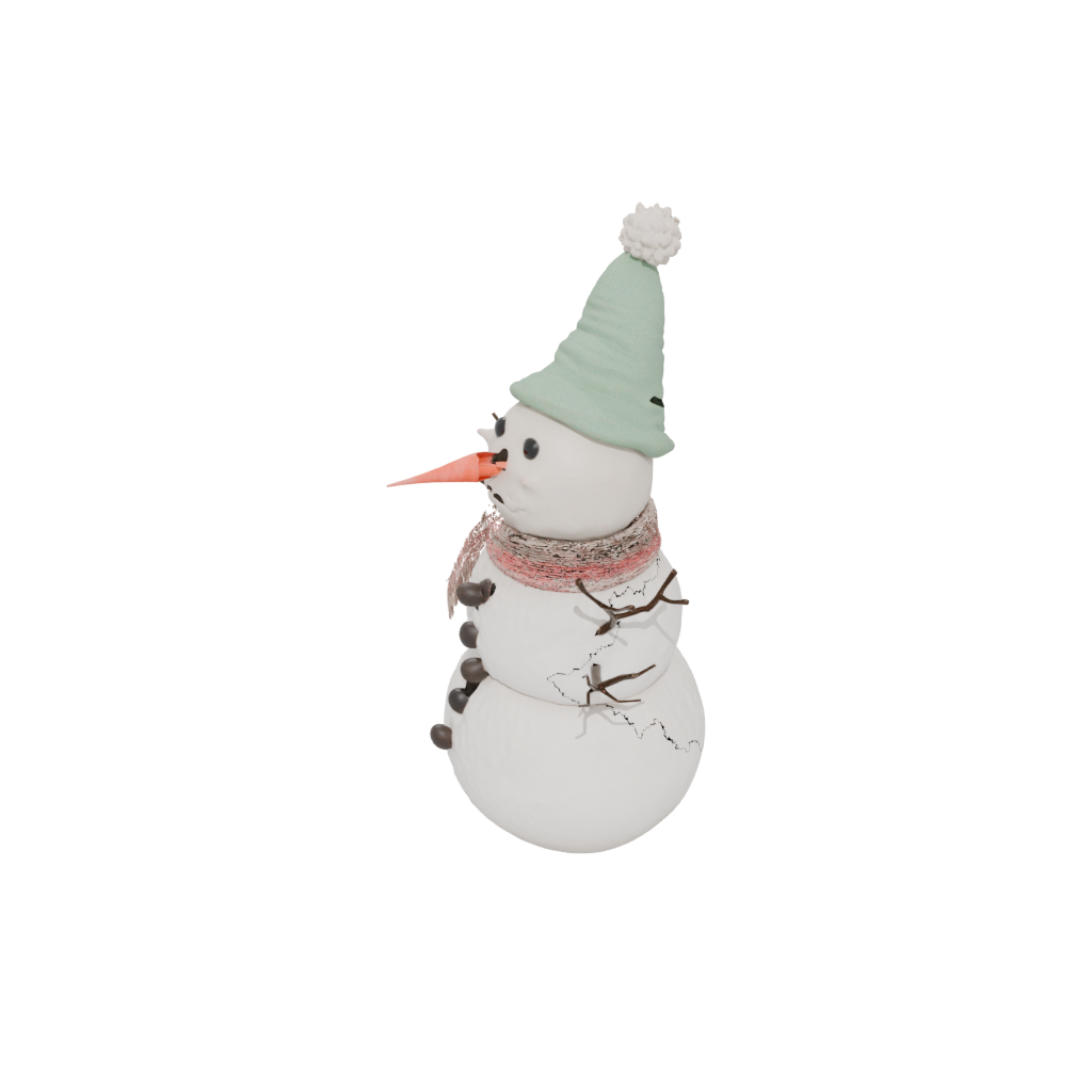 Pastel Snowman Figure — seasonal 3D print model, STL