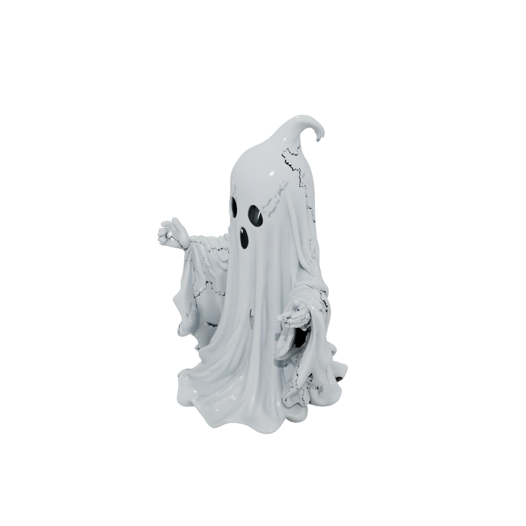 Pastel Spooky Ghost Figurine — seasonal 3D print model, STL