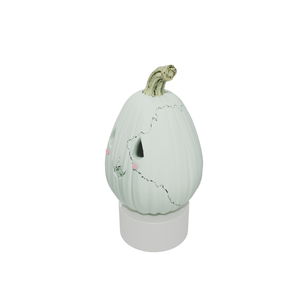Pastel Cute Carved Gourd Figure — seasonal 3D print model, STL