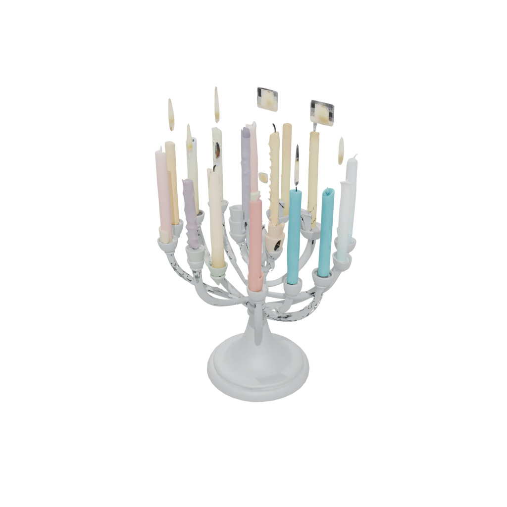 Pastel Cute Menorah Candle Stand — seasonal 3D print model, STL