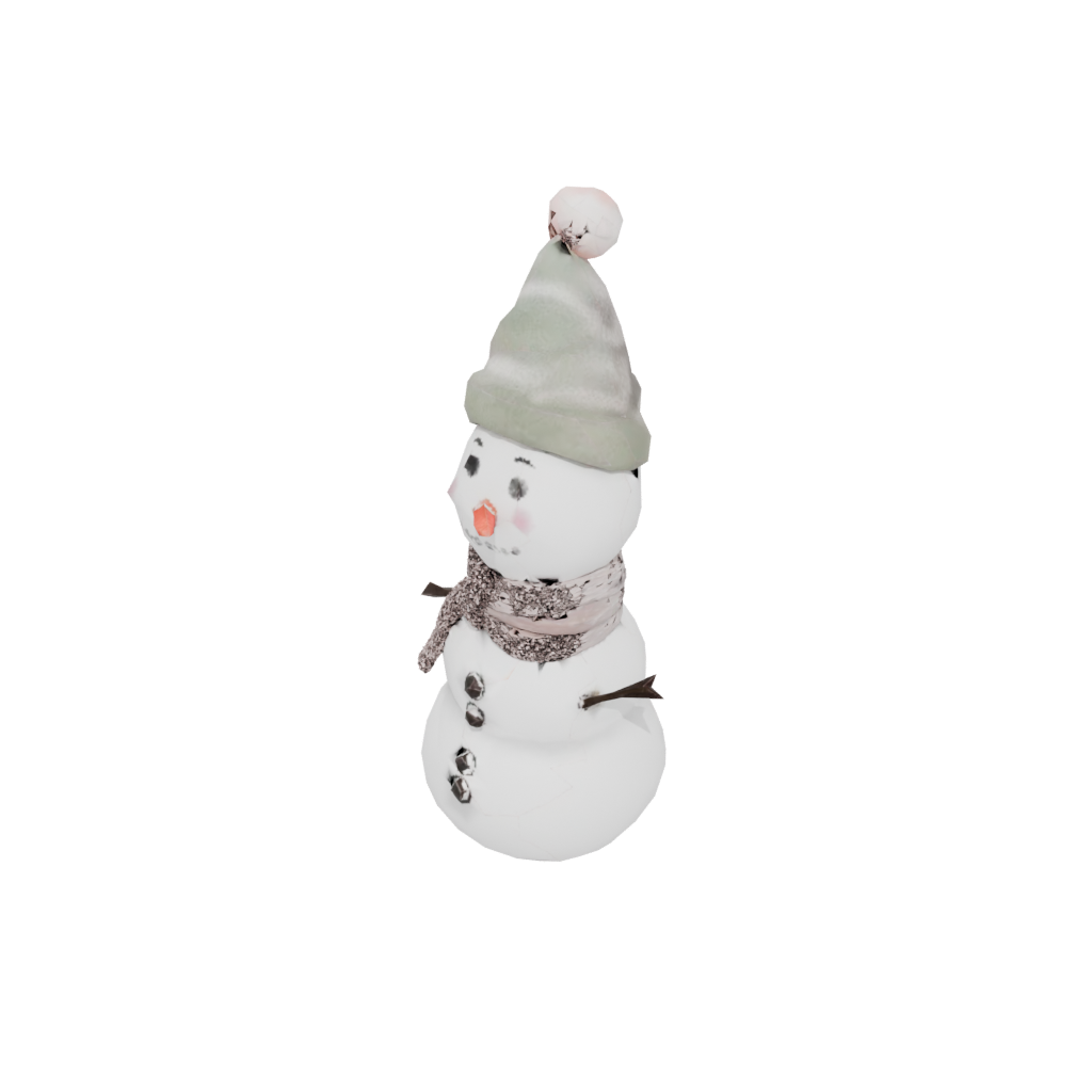 Pastel Cute Snowman Figure — seasonal 3D print model, STL