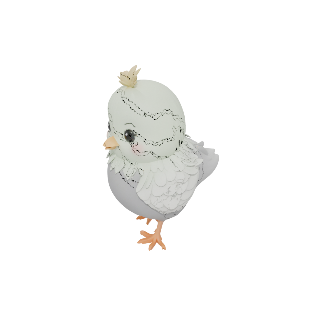Pastel Cute Spring Chick Figure — seasonal 3D print model, STL
