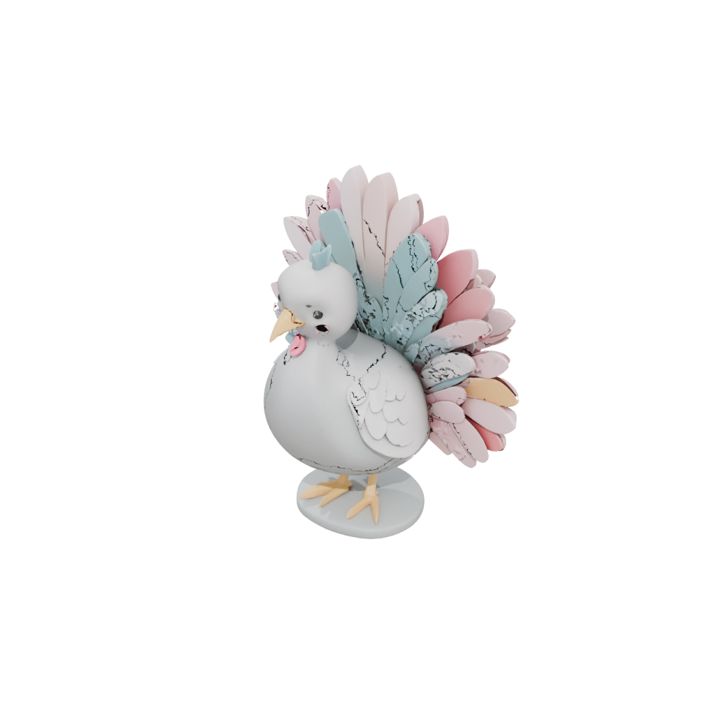 Pastel Cute Turkey Centerpiece Figure