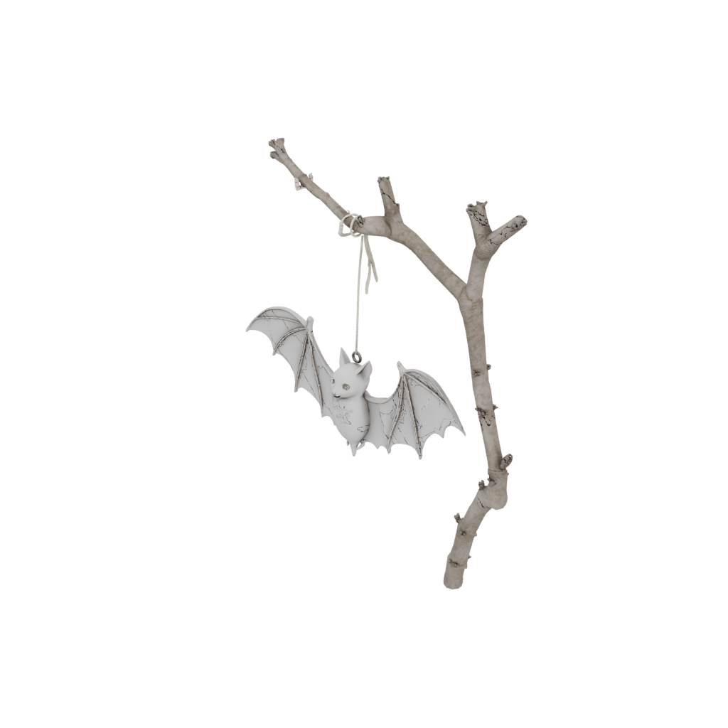 Pastel Modern Bat Ornament — seasonal 3D print model, STL