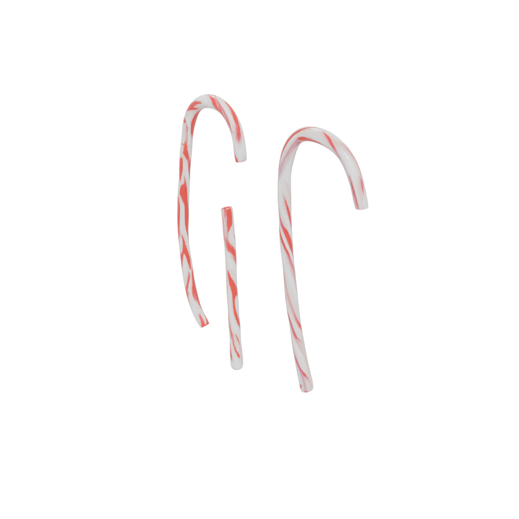 Pastel Modern Candy Cane Hook Pair — seasonal 3D print model, STL