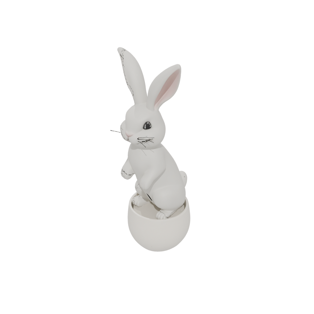 Pastel Modern Egg Cup Bunny — seasonal 3D print model, STL