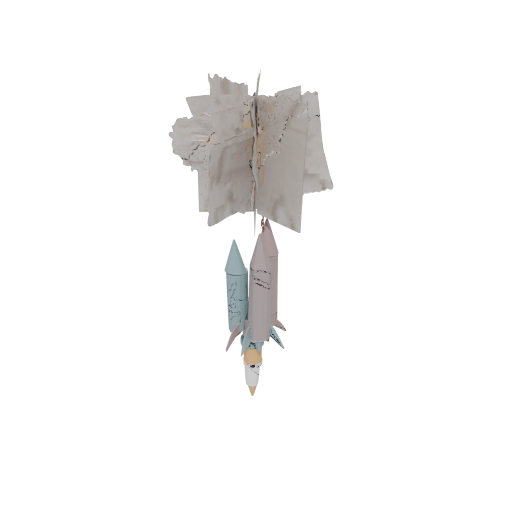 Pastel Modern Firework Rocket Decoration — seasonal 3D print model, STL