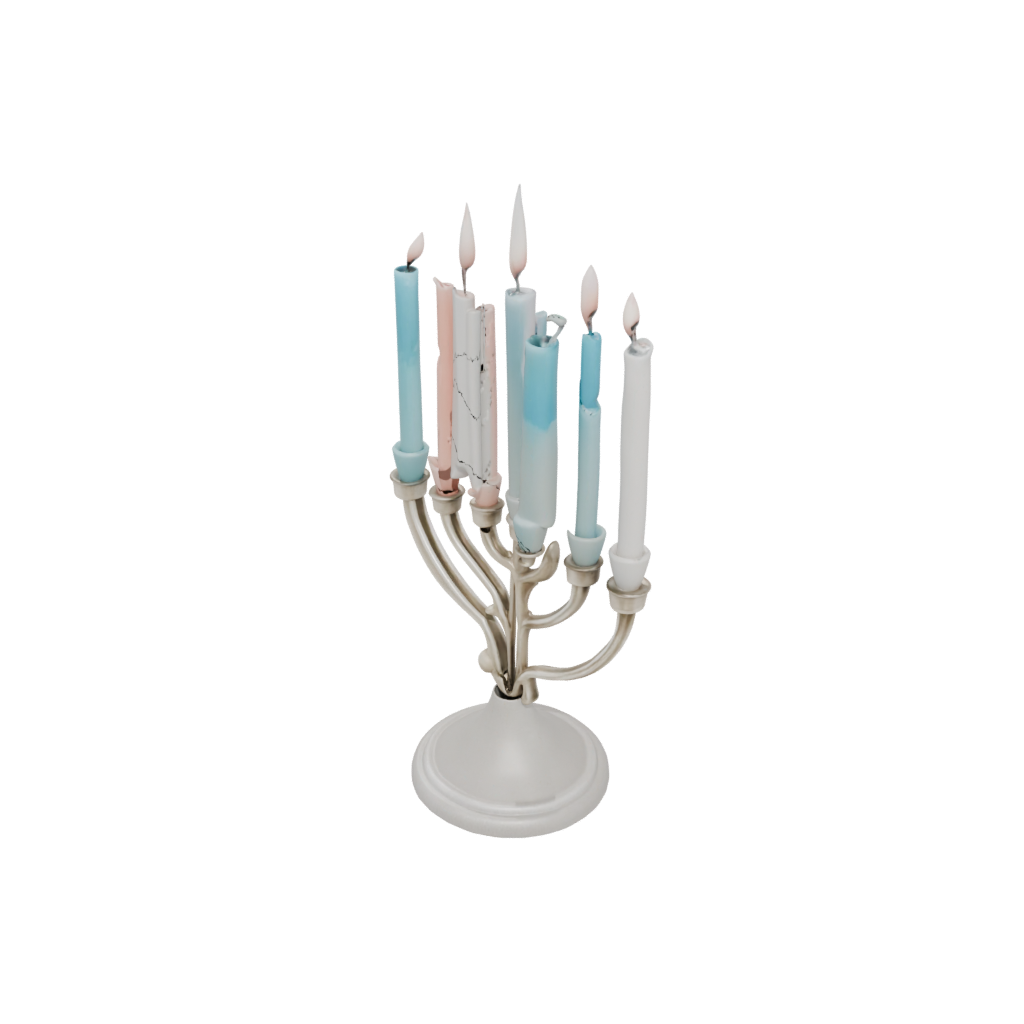 Pastel Modern Menorah Candle Stand — seasonal 3D print model, STL
