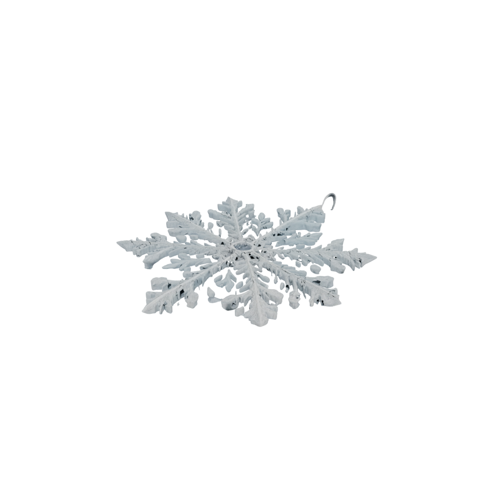 Pastel Modern Ornate Snowflake Ornament — seasonal 3D print model, STL