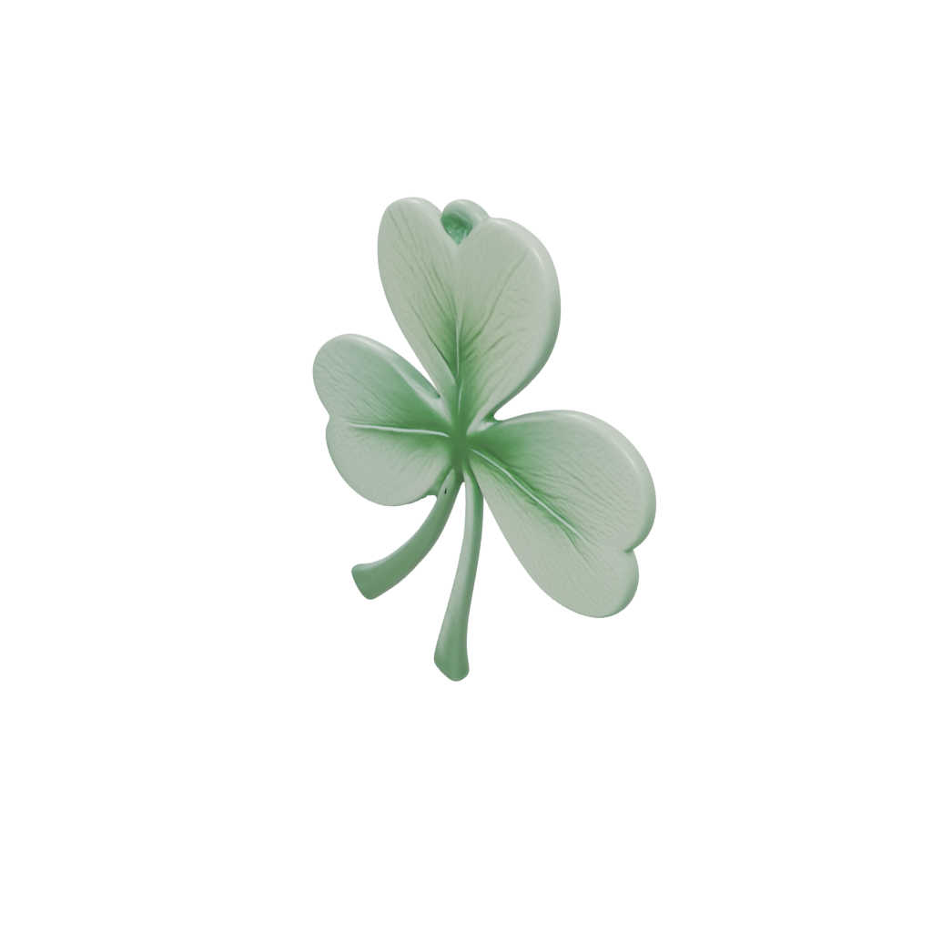 Pastel Modern Shamrock Charm — seasonal 3D print model, STL
