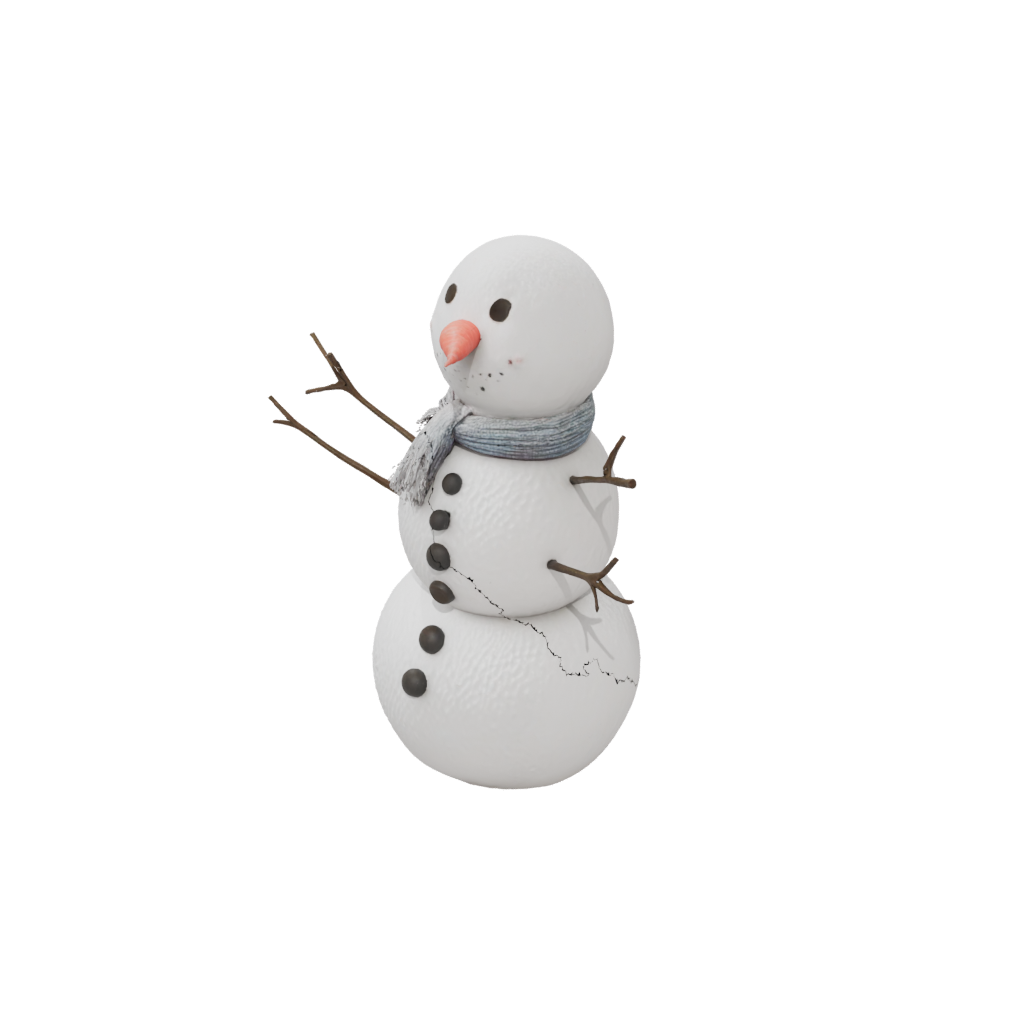 Pastel Modern Snowman Figure — seasonal 3D print model, STL