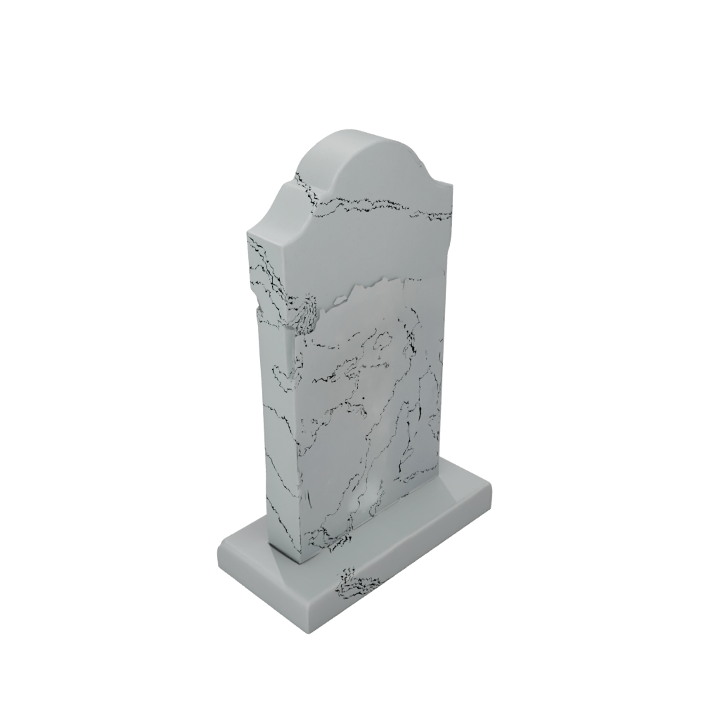 Pastel Modern Tombstone Prop Mini — seasonal 3D print model, STL