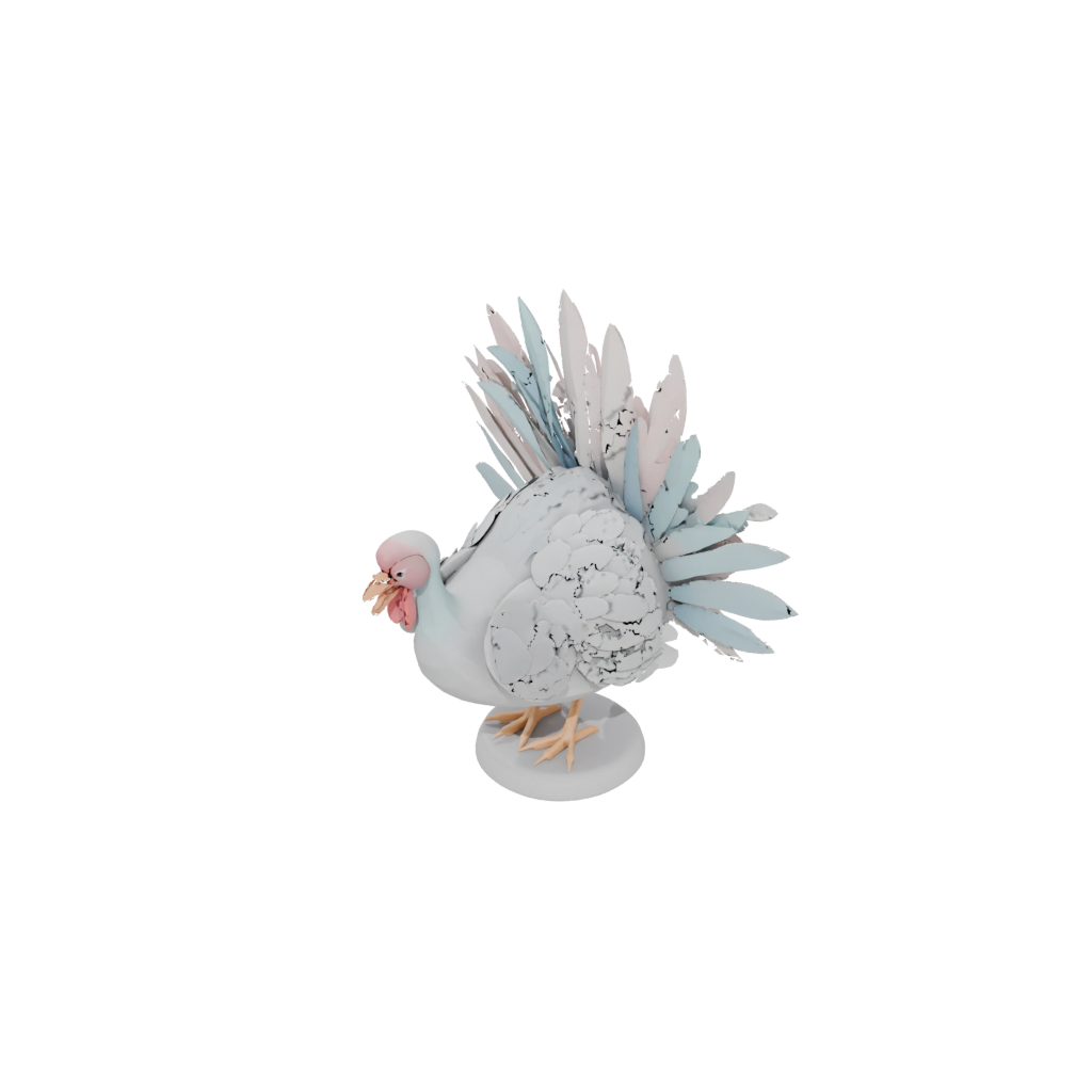 Pastel Modern Turkey Centerpiece Figure — seasonal 3D print model, STL
