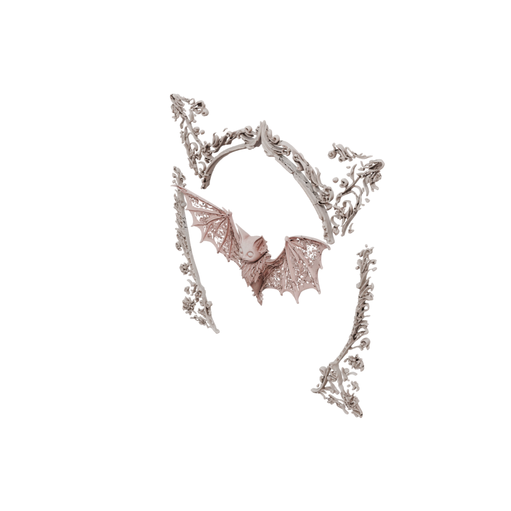 Pastel Ornate Bat Ornament — seasonal 3D print model, STL