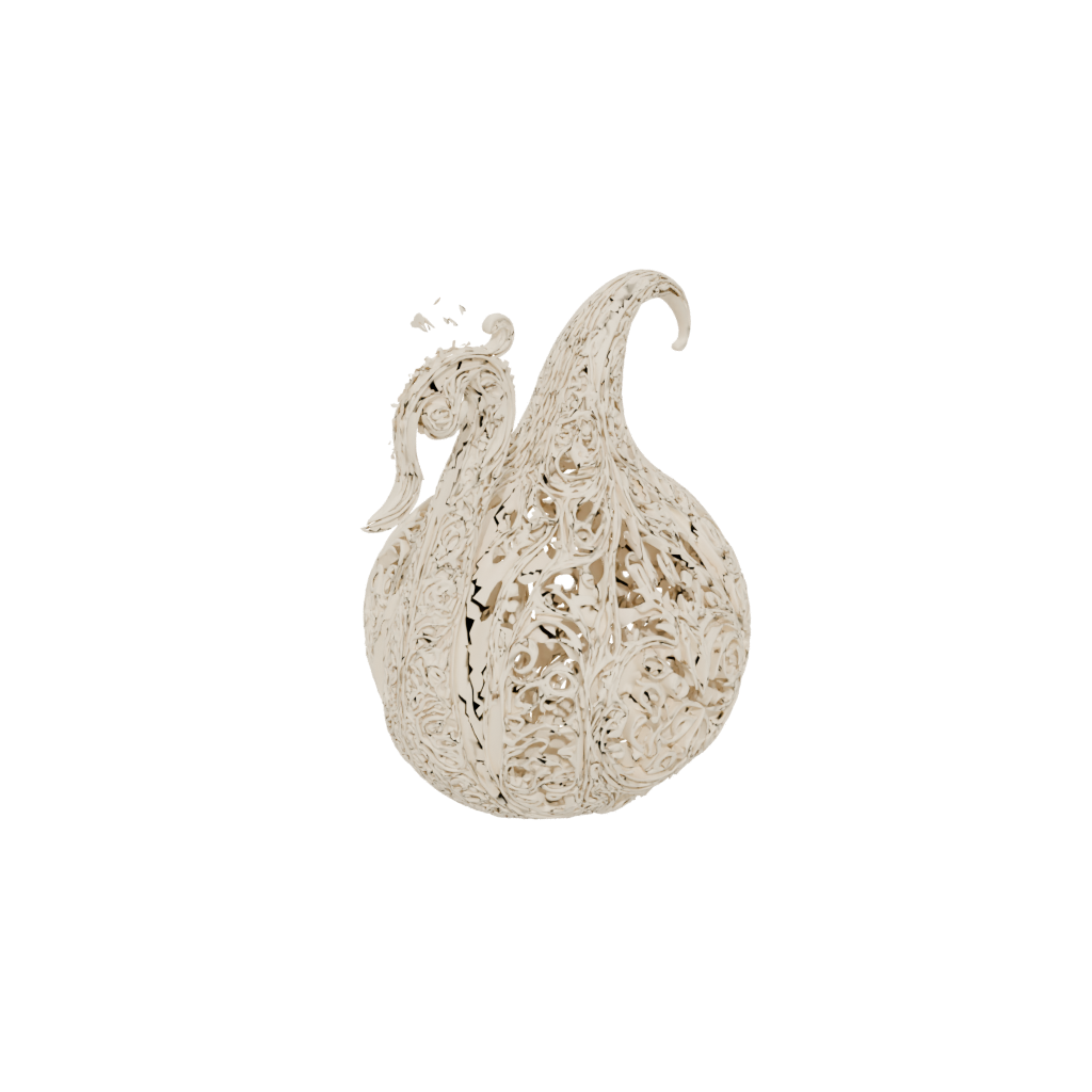 Pastel Ornate Carved Gourd Figure — seasonal 3D print model, STL