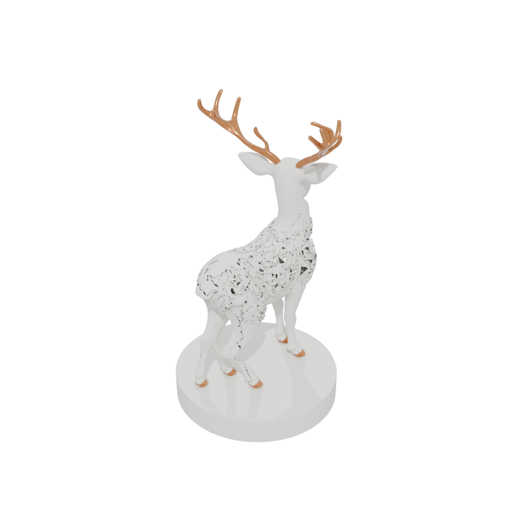 Pastel Ornate Reindeer Figurine — seasonal 3D print model, STL