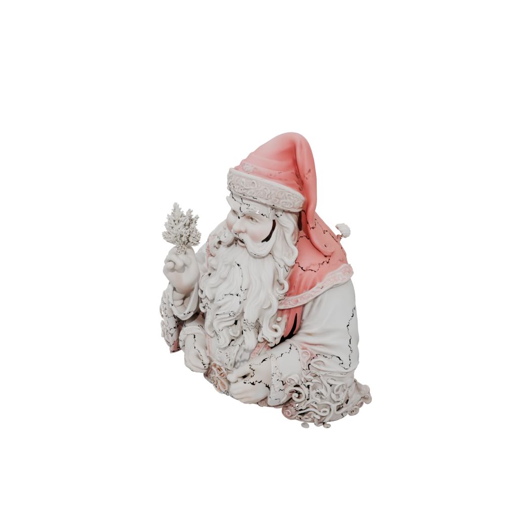 Pastel Ornate Santa Figurine Original — seasonal 3D print model, STL