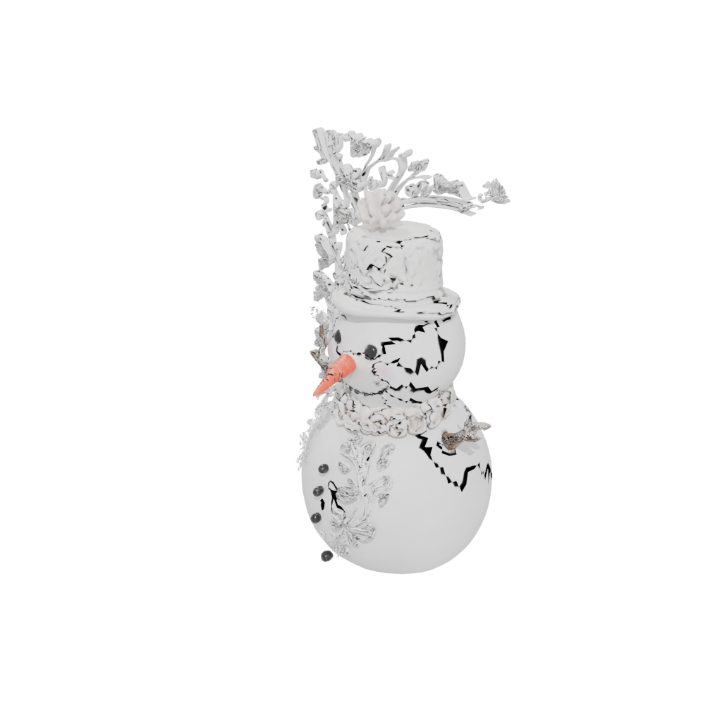 Pastel Ornate Snowman Figure — seasonal 3D print model, STL