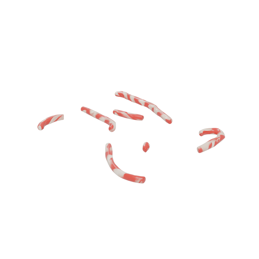 Rustic Candy Cane Hook Pair — seasonal 3D print model, STL