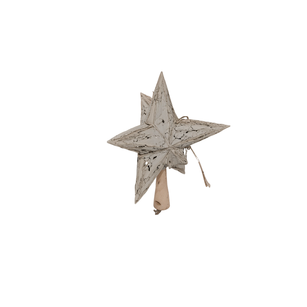 Rustic Christmas Tree Topper Star — seasonal 3D print model, STL