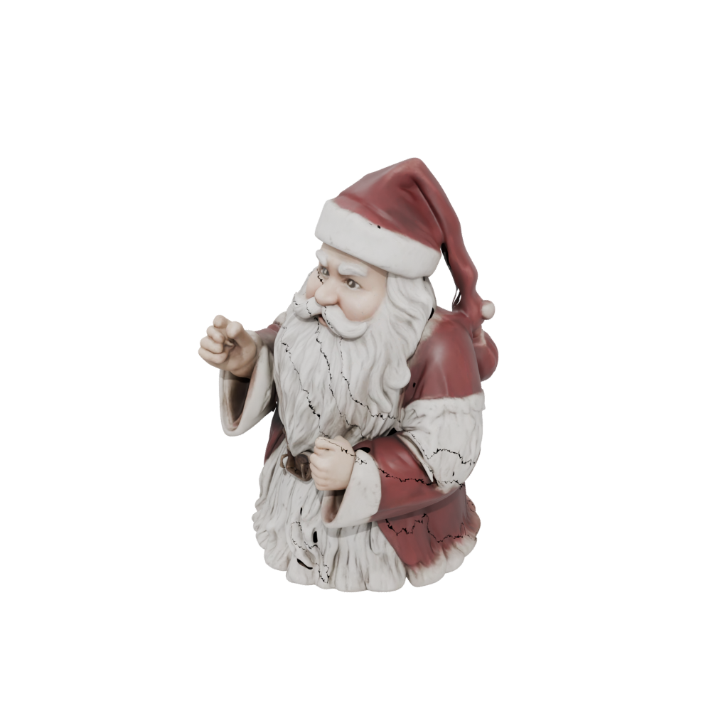Rustic Santa Figurine Original — seasonal 3D print model, STL