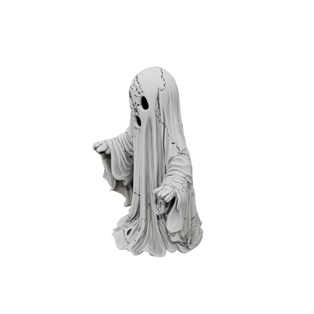Rustic Spooky Ghost Figurine — seasonal 3D print model, STL