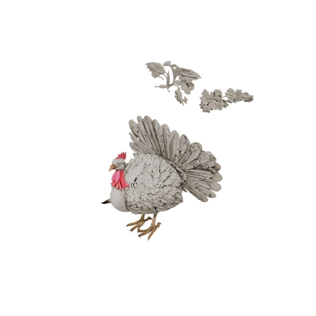 Rustic Turkey Centerpiece Figure — seasonal 3D print model, STL