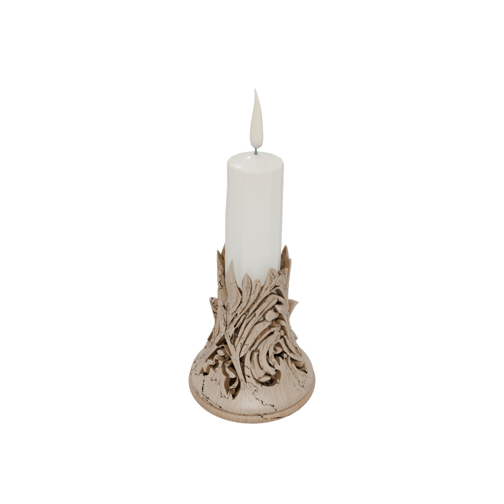 Woodgrain Advent Candle Holder — seasonal 3D print model, STL