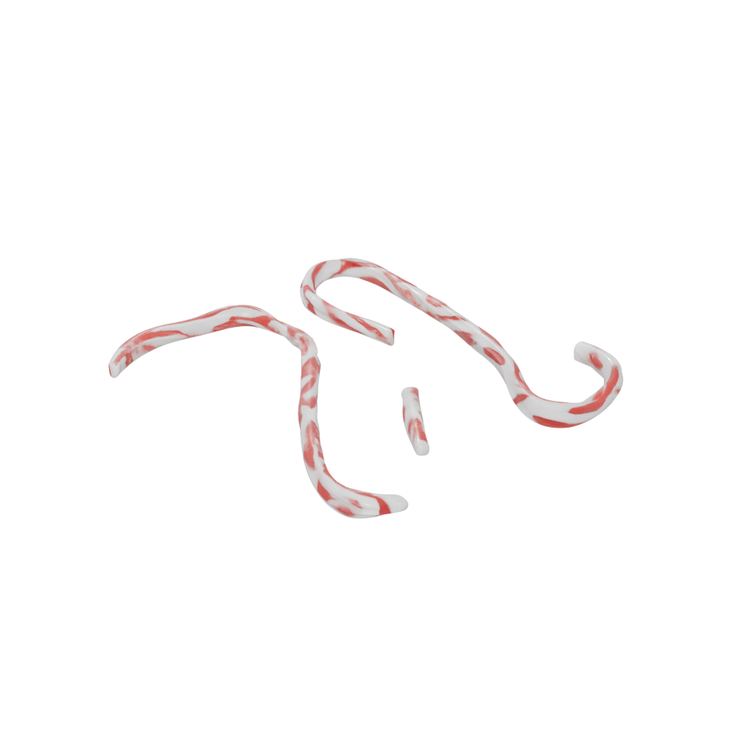 Woodgrain Candy Cane Hook Pair