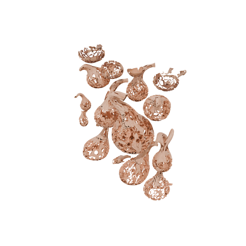 Woodgrain Carved Gourd Figure — seasonal 3D print model, STL