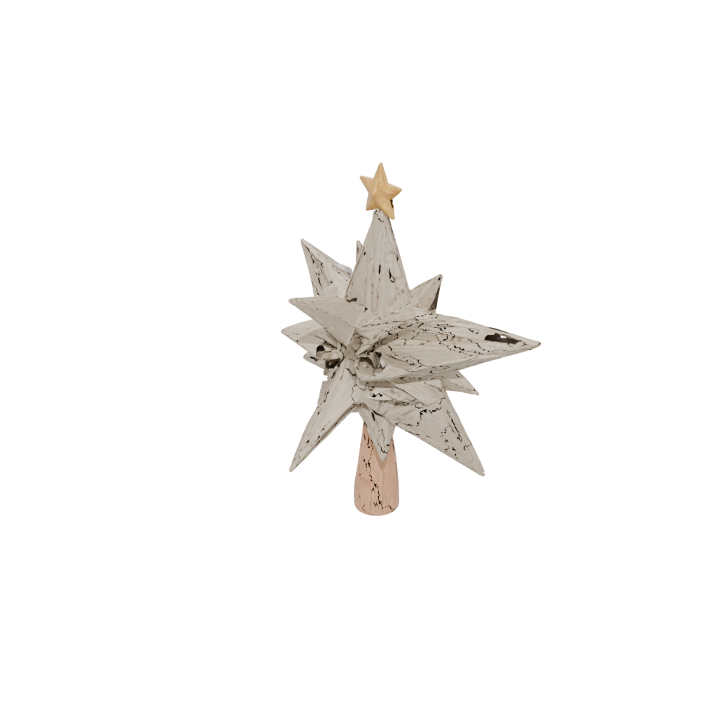 Woodgrain Christmas Tree Topper Star