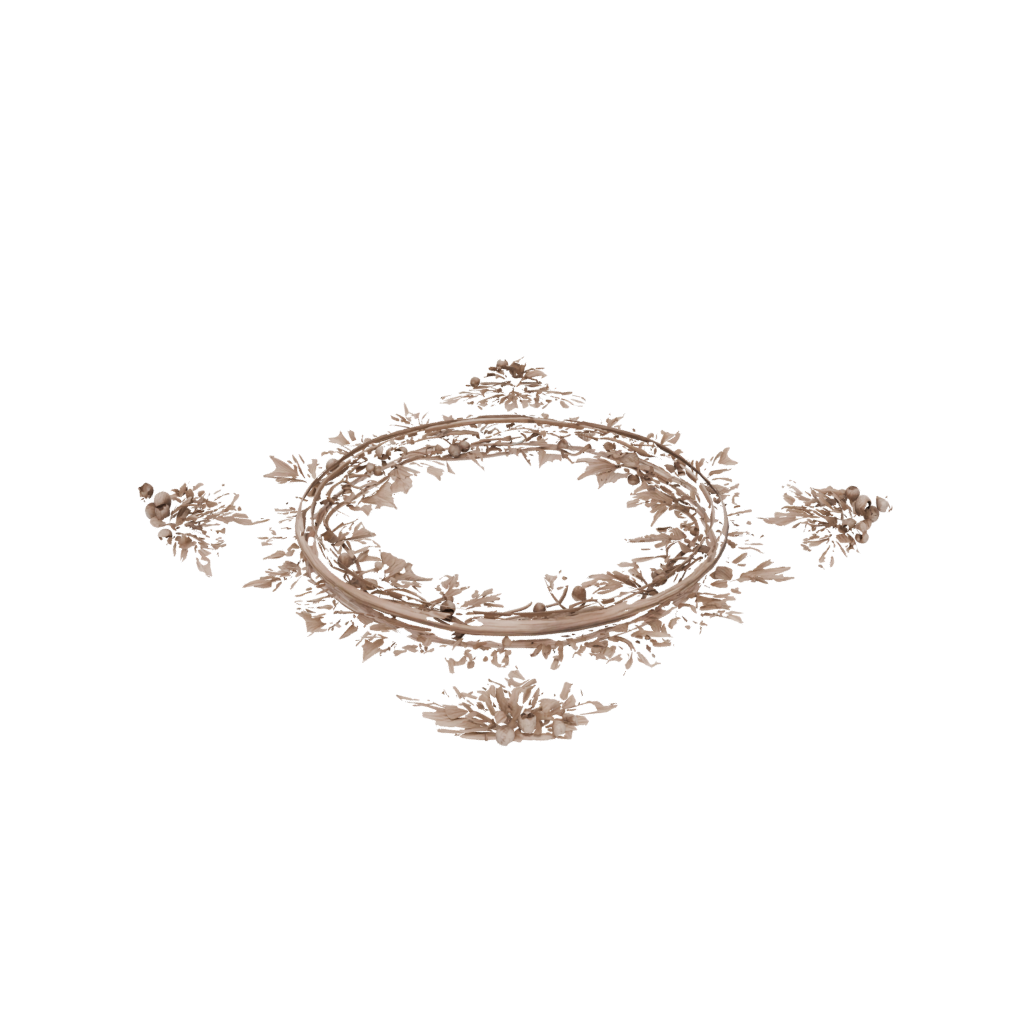 Woodgrain Holly Wreath Relief — seasonal 3D print model, STL