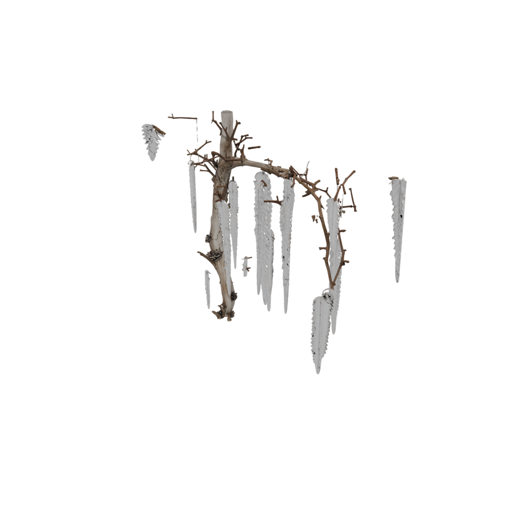 Woodgrain Icicle Ornament — seasonal 3D print model, STL