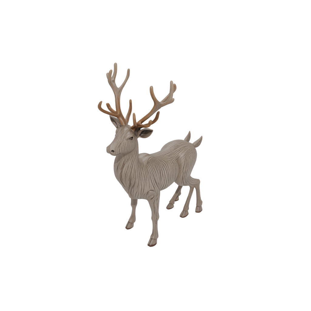 Woodgrain Reindeer Figurine