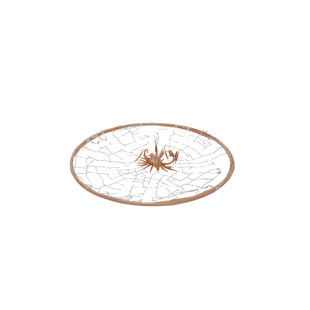 Woodgrain Spider Web Wall Hanging — seasonal 3D print model, STL