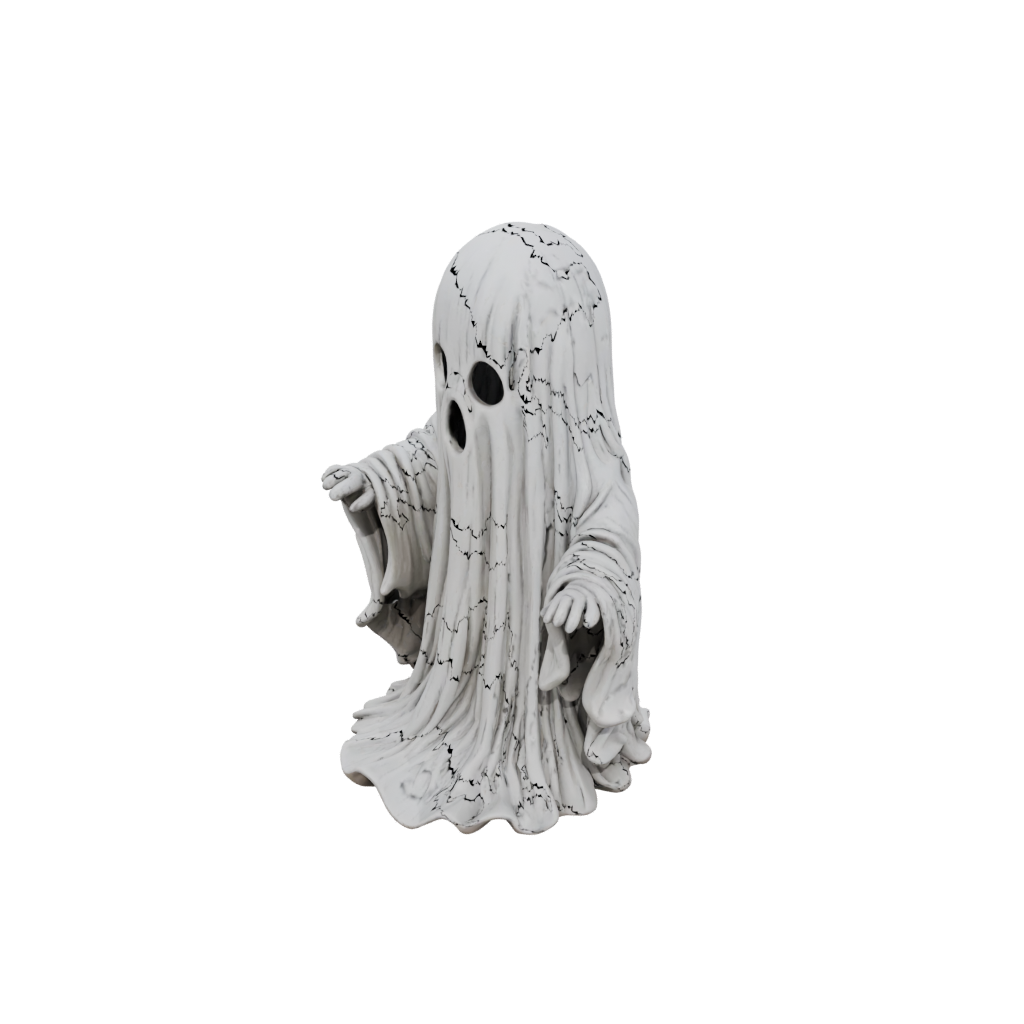 Woodgrain Spooky Ghost Figurine