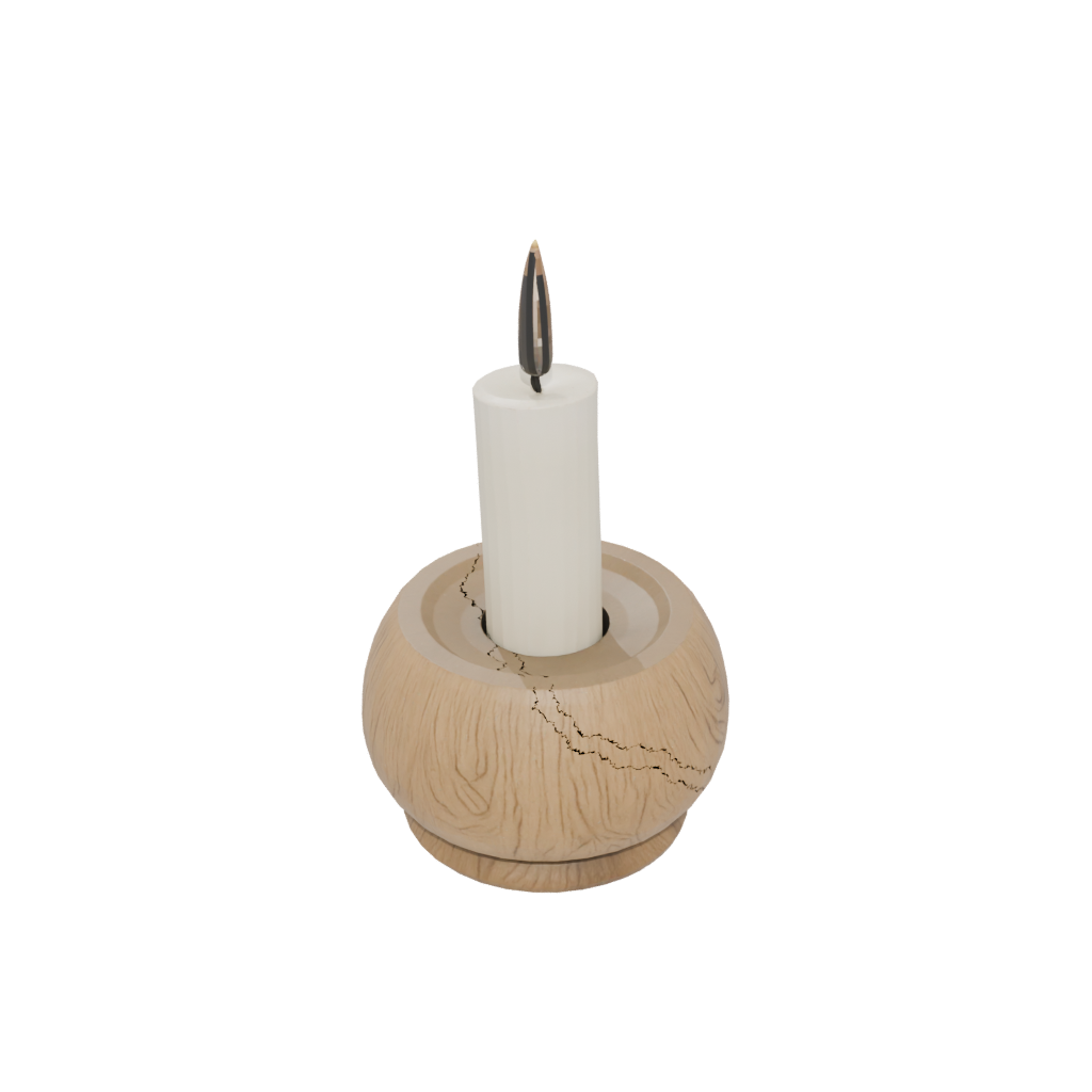 Woodgrain Cute Advent Candle Holder — seasonal 3D print model, STL