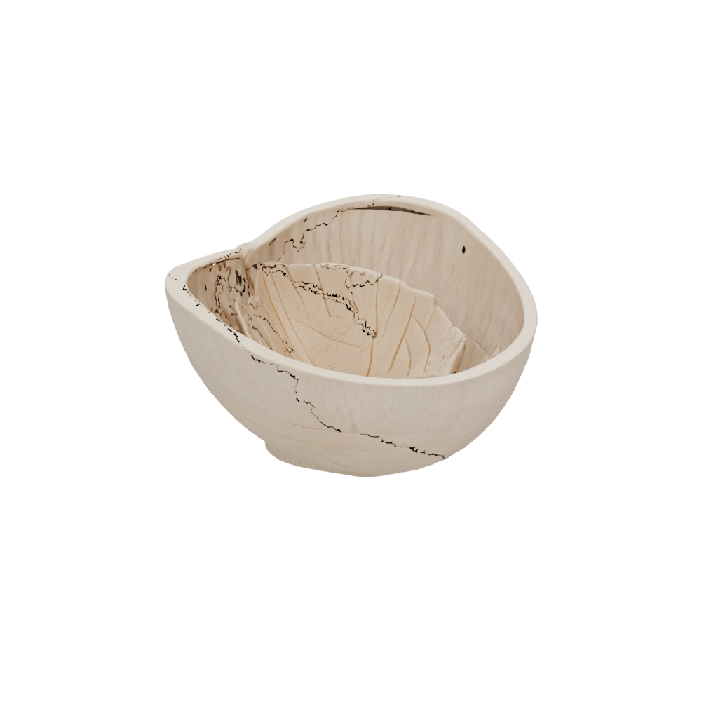 Woodgrain Cute Autumn Leaf Bowl — seasonal 3D print model, STL