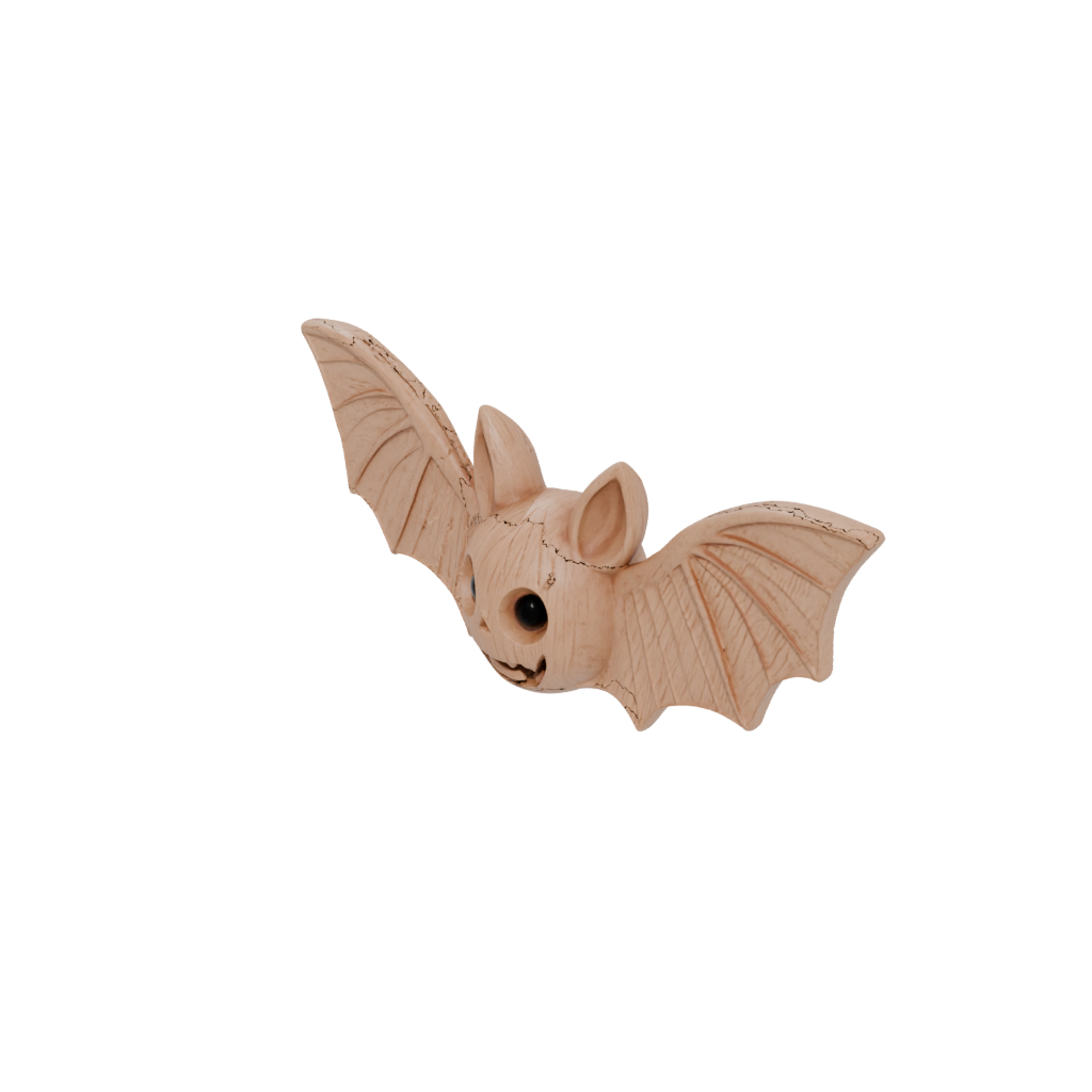 Woodgrain Cute Bat Ornament — seasonal 3D print model, STL