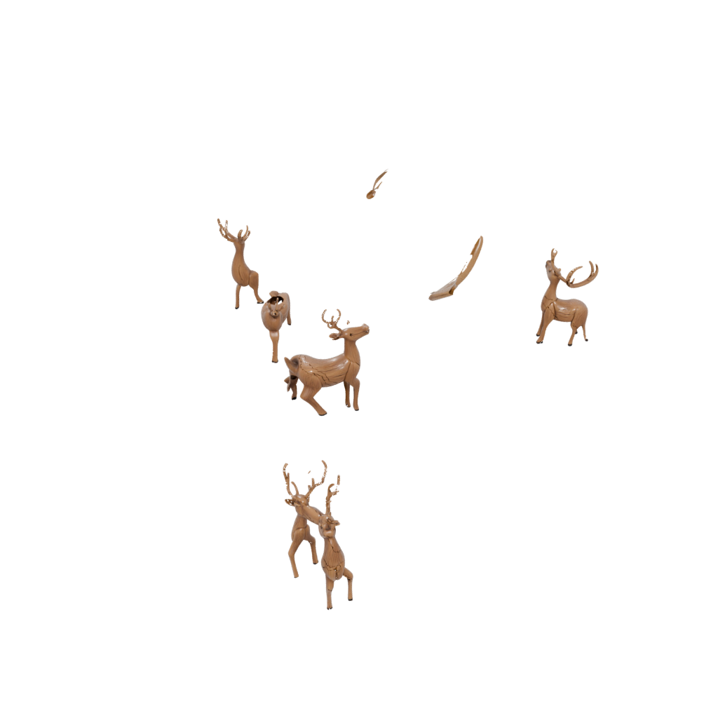Woodgrain Cute Reindeer Figurine — seasonal 3D print model, STL