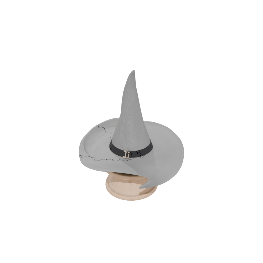 Woodgrain Cute Witch Hat Holder — seasonal 3D print model, STL