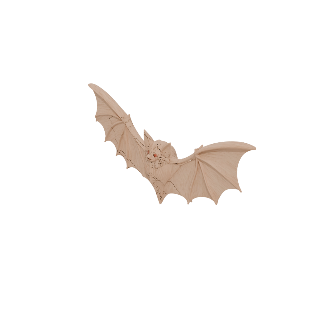Woodgrain Modern Bat Ornament — seasonal 3D print model, STL