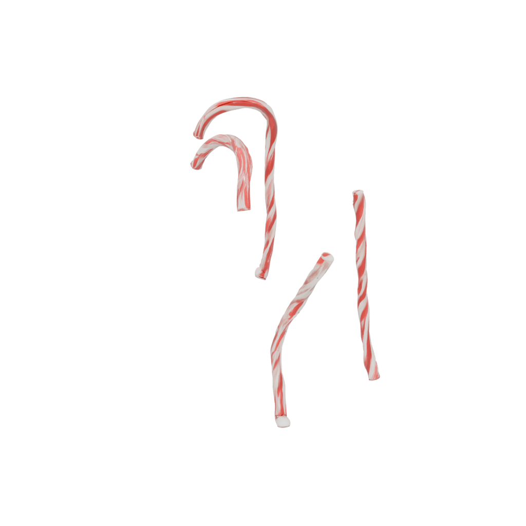 Woodgrain Modern Candy Cane Hook Pair — seasonal 3D print model, STL