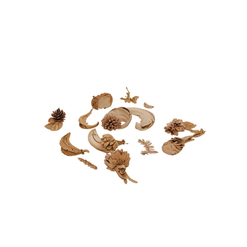 Woodgrain Modern Cornucopia Centerpiece — seasonal 3D print model, STL
