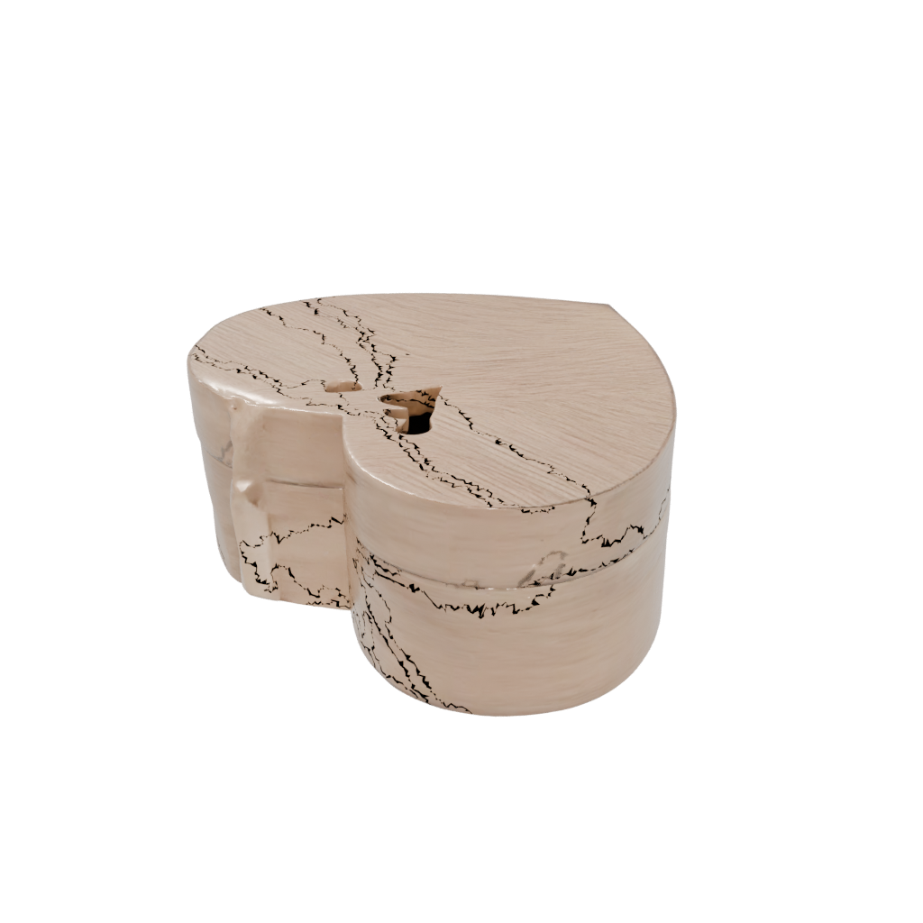 Woodgrain Modern Heart Trinket Box — seasonal 3D print model, STL