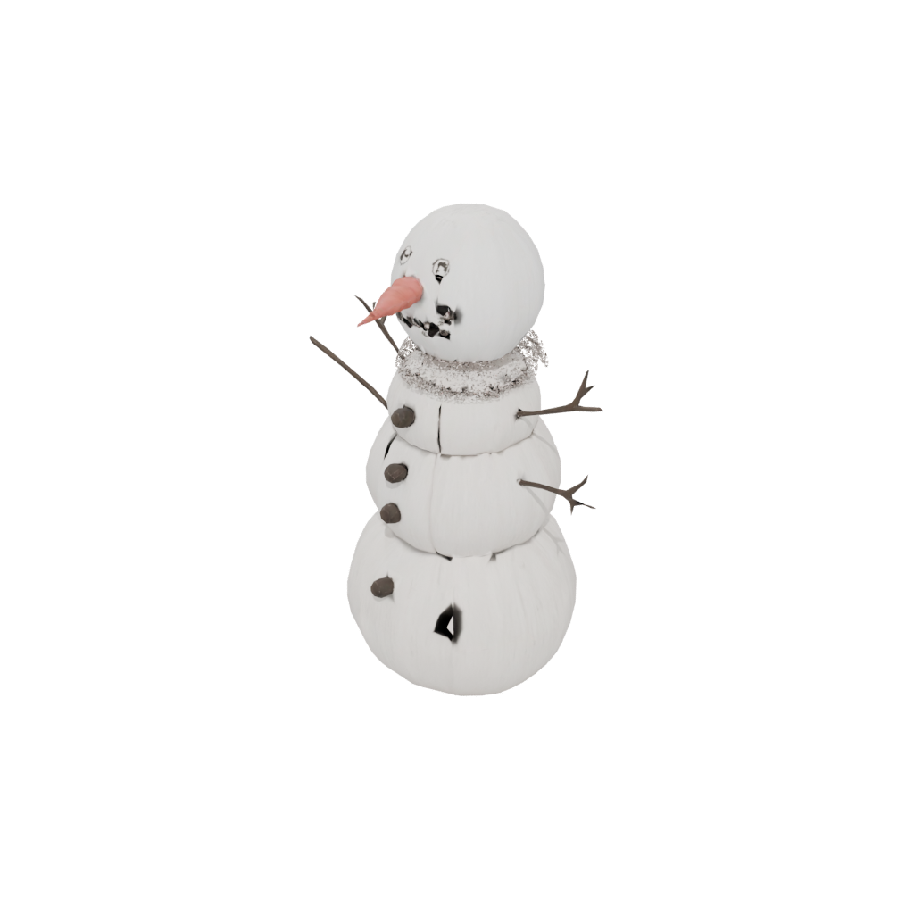 Woodgrain Modern Snowman Figure — seasonal 3D print model, STL